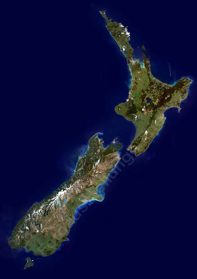Satellitenkarte Neuseeland