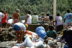 Das Boot von Papeete nach Bora Bora ist vor Weihnachten total überfüllt.